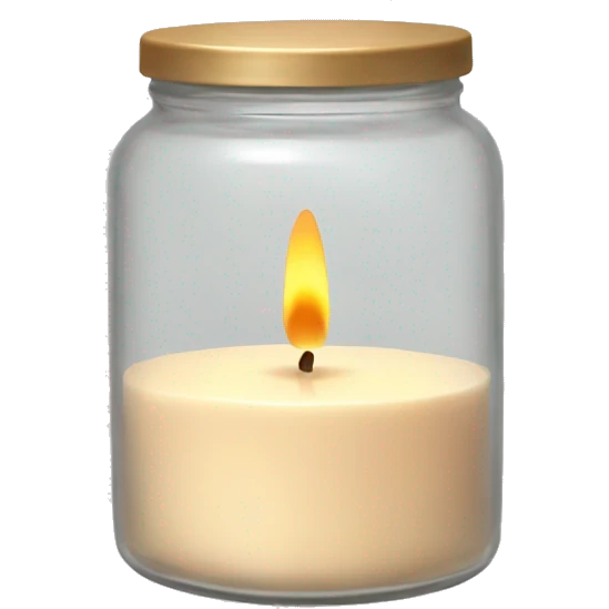 Aesthetic beige candle in the jar  emoji