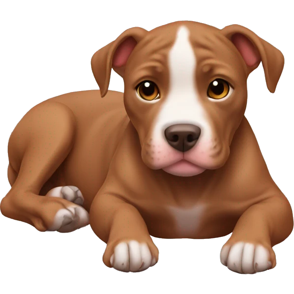 Brown Pitbull puppy laying  emoji