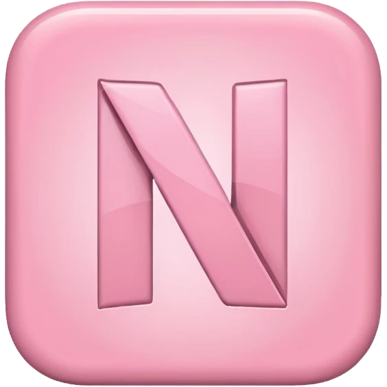 Netflix aesthetic isolated "N" logo in pastel pink emoji