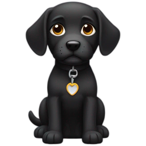 perro negro con  pelo desteñido en la parte superior emoji
