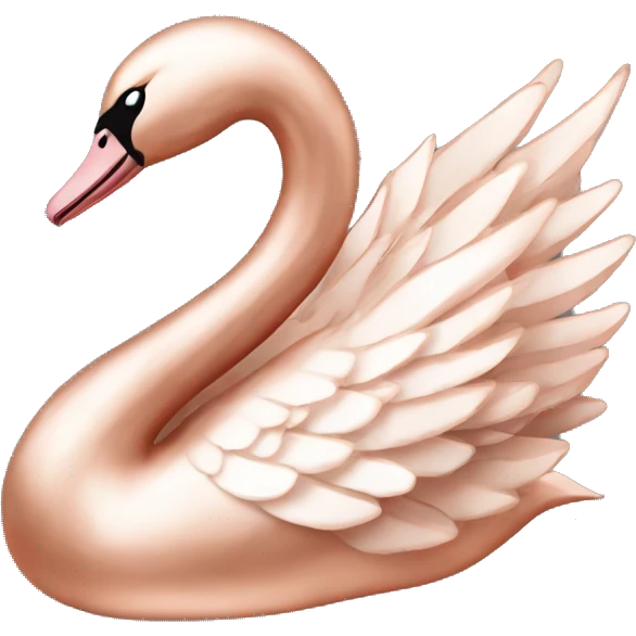 Rose gold swan emoji
