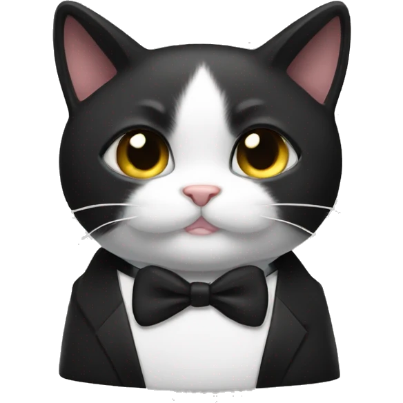 Chunky tuxedo kitty emoji
