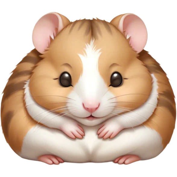 Meme-Worthy Cute Sleeping Brown and White Banded Hamster Portrait Emoji, Head resting peacefully with a contented smile, showcasing a delightfully compact build and a luxuriously soft banded fur of brown and white, eyes shut in a serene nap, Simplified yet hilariously adorable features, highly detailed, glowing with a soft, drowsy light, high shine, relaxed and utterly lovable, stylized with an air of playful laziness, bright and heartwarming, soft glowing outline, capturing the essence of a comically sleepy hamster, so meme-worthy it feels like it could instantly become the next viral sensation of adorable slumber! emoji