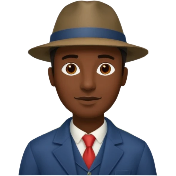 Homme. Créole réunionnais avec chapeau Tour Eiffel  emoji