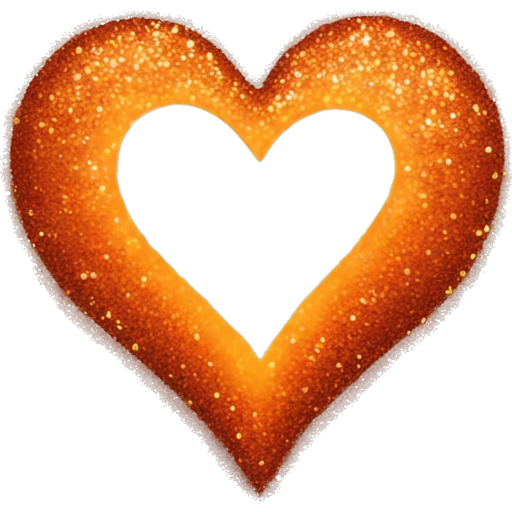 Orange burnt heart with glitter  emoji