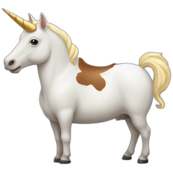 Une Licorne sur une vache emoji