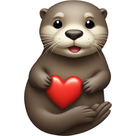 Otter with red Heart  emoji