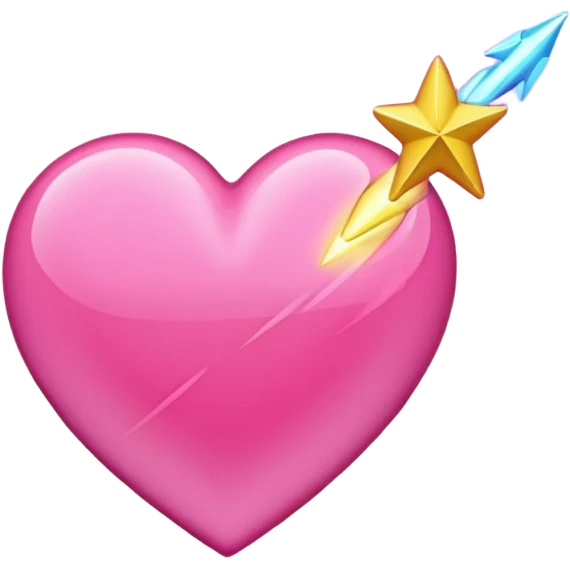 pink heart shooting star lines wand emoji emoji