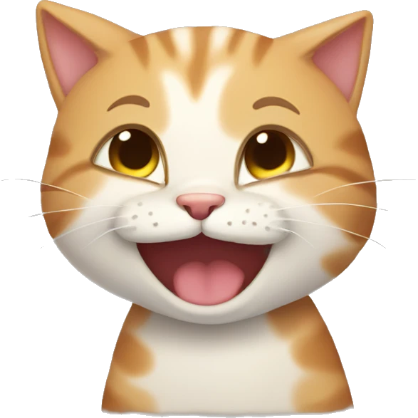 giggling cute cat emoji