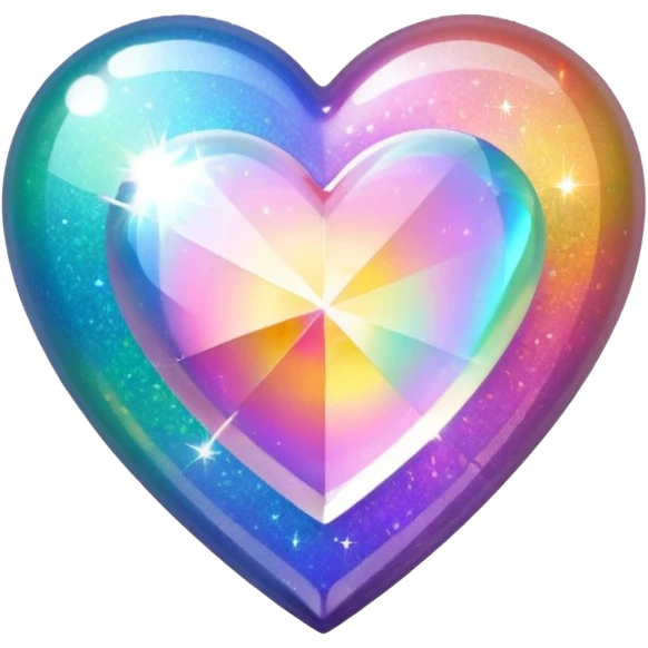 glitter heart with prism sparkles emoji