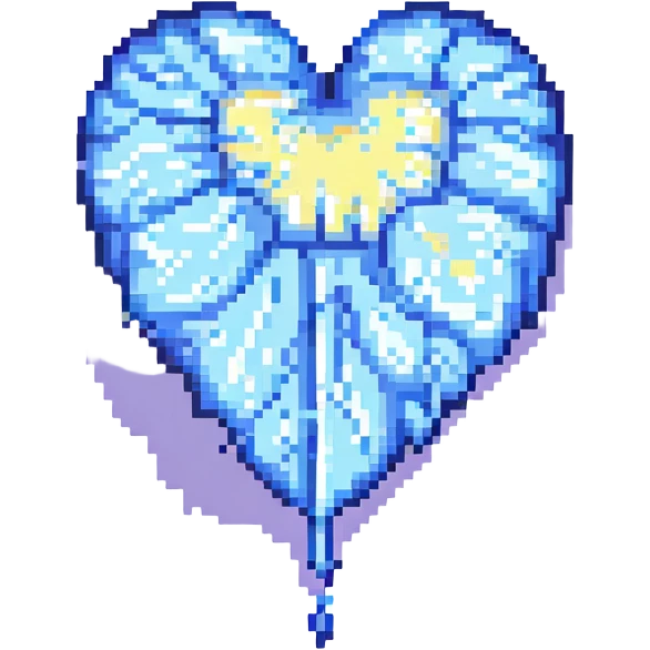 Make the heart faceless, skew the heart to the right, and give it a melting effect similar to the melting face emoji reference. Keep the style consistent with the original pixel art style, with no background. emoji