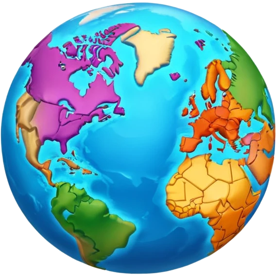 world with 3d continents aesthtic emoji