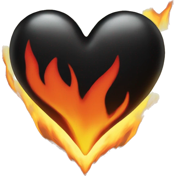 Black heart on fire emoji