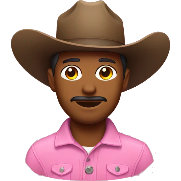 Cowboy wearing a pink cowboy hat emoji