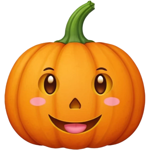 Cute Pumpkin with blush nd cute face like a doodle emoji