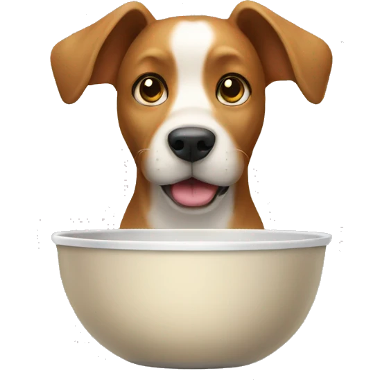 Dog with bowl emoji