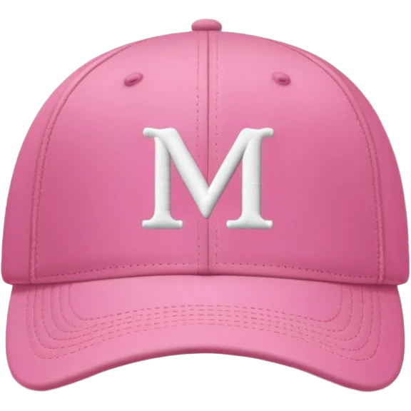 pink cap with letter m on it emoji