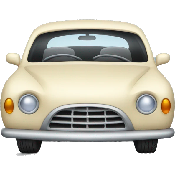 Car with a face emoji