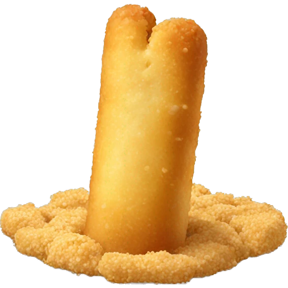 1 Mozzarella stick with crumbs emoji