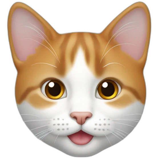 Un chat blanc tache rousse oreille emoji