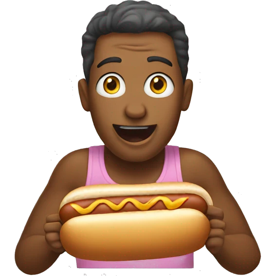 Eating a hot dog emoji