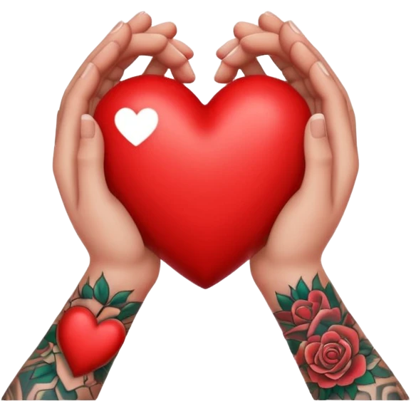 tattooed hands heart emoji