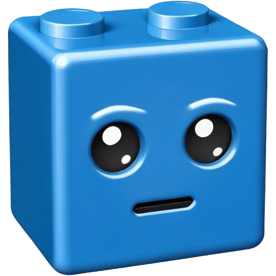 sad blue lego block emoji