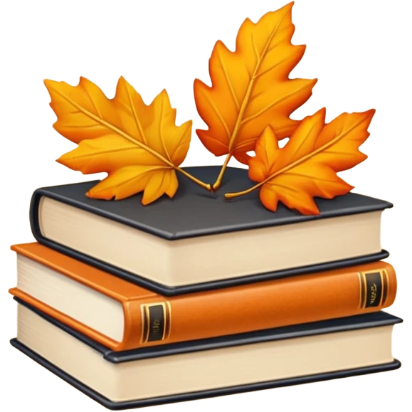Autumn and books emoji