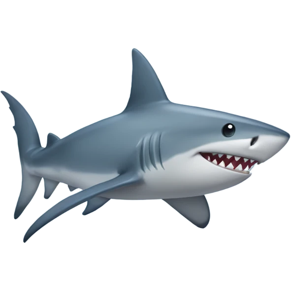 Sleek, vibrant shark with a shimmering gray-blue coat and a distinctive fin that's slightly raised. emoji