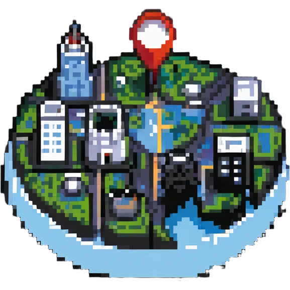 icon for municipality with a map pin and buildings emoji