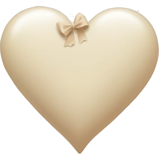 white heart with beige bow emoji