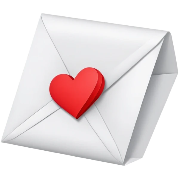 I miss you letter note with heart  emoji