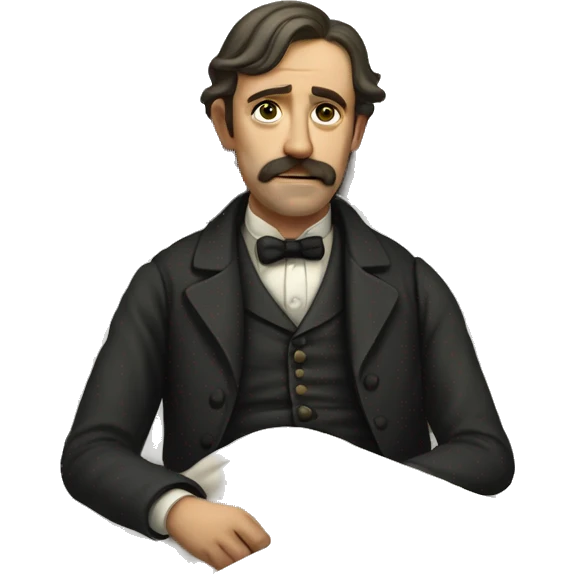 A sick man on a bed in 1870 with normal face emoji