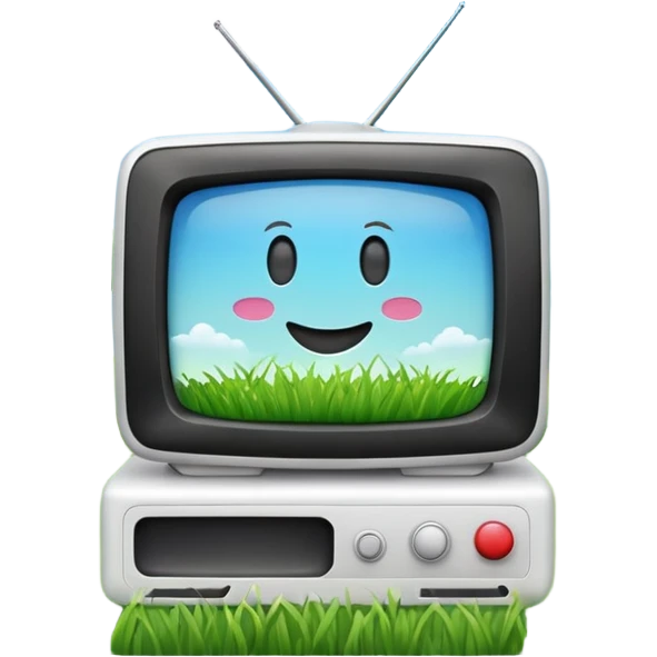 White tv with emoji landscape  emoji