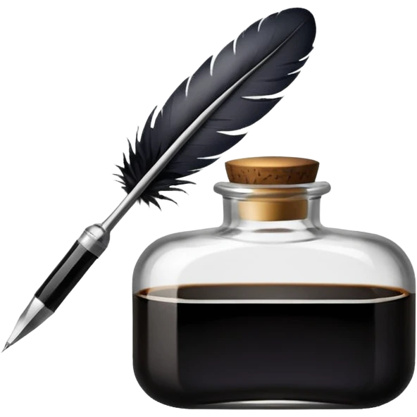quill pen and ink bottle emoji