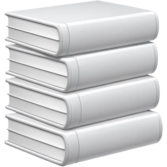 stack of white emoji-like booksbooks emoji