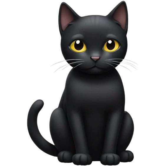 A black cat with white paws and eyes are closed emoji