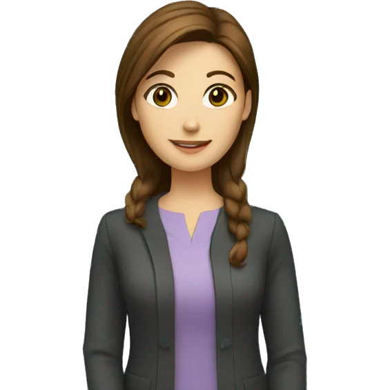 brown haired primary teacher with blackboard behind emoji