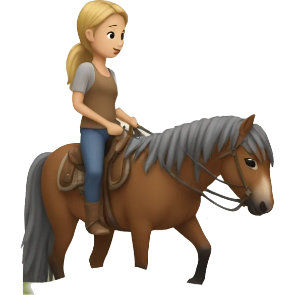 person holding horses tail up a hill emoji