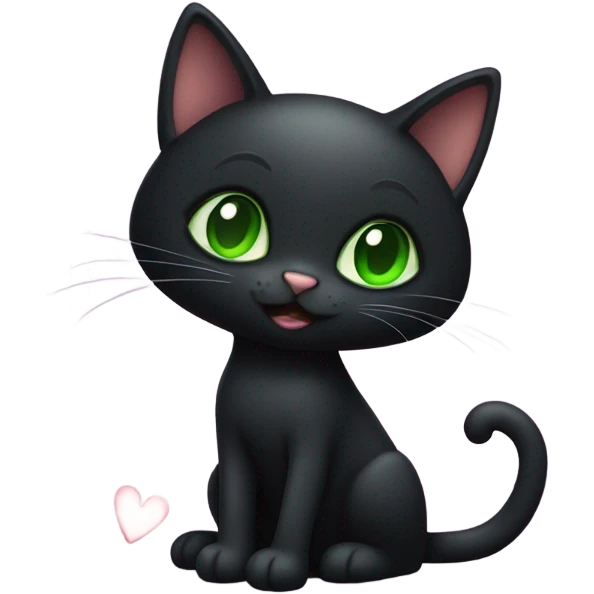 Black cat in love  emoji