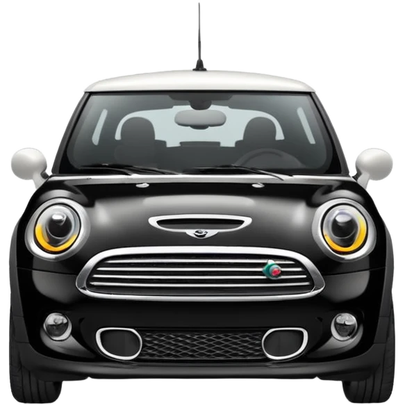 Mini cooper blanco con techo negro emoji