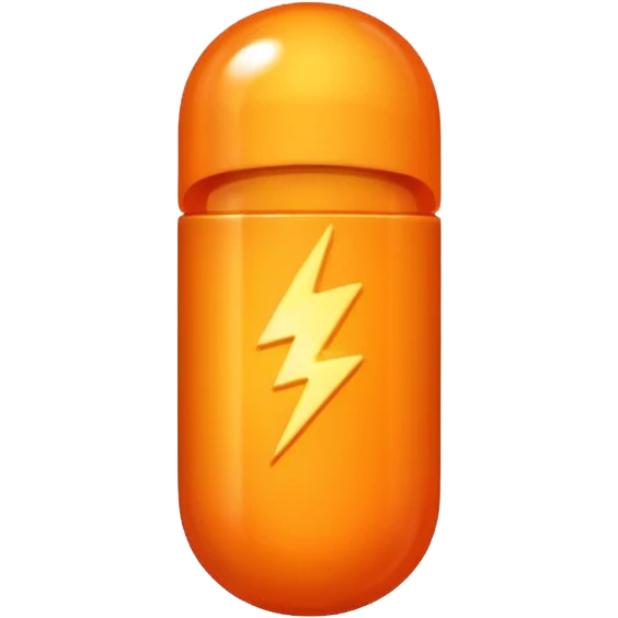 orange pill with a spark on it  emoji