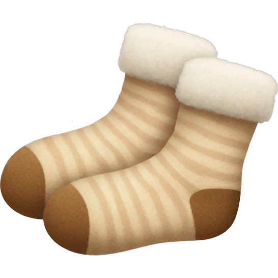 Beige fluffy socks emoji