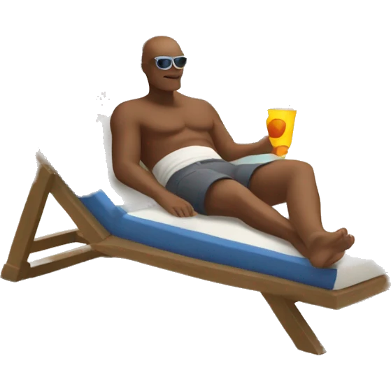 white man in a sun lounger on the beach emoji