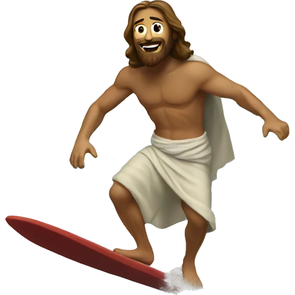 Jesus surfing emoji