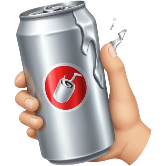 Crushing a can in a fist emoji