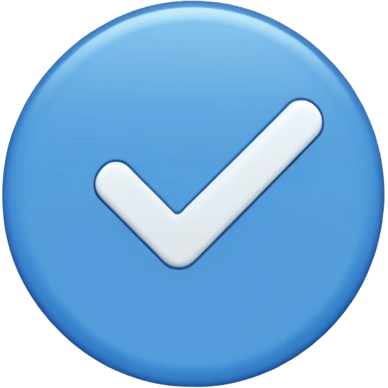 Blue circle with a white tick inside emoji