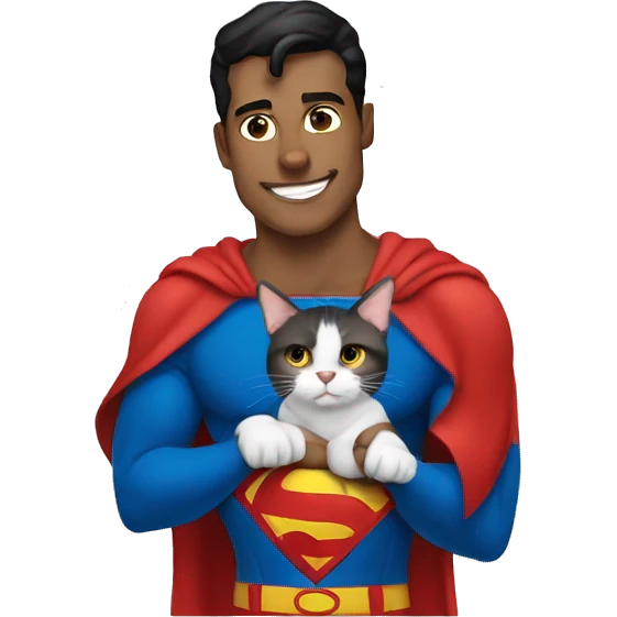 superman with cat emoji