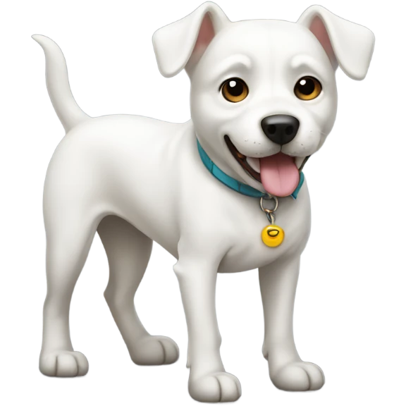 White dog with one ear down  emoji