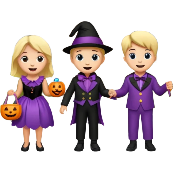 Kids trick or treating at a mansion emoji